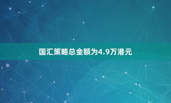 国汇策略总金额为4.9万港元