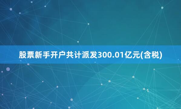 股票新手开户共计派发300.01亿元(含税)